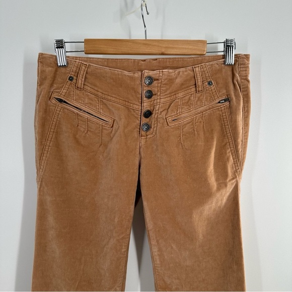 Free People Hit Back Slim Flare Corduroy Amber Pants - Picture 3 of 13
